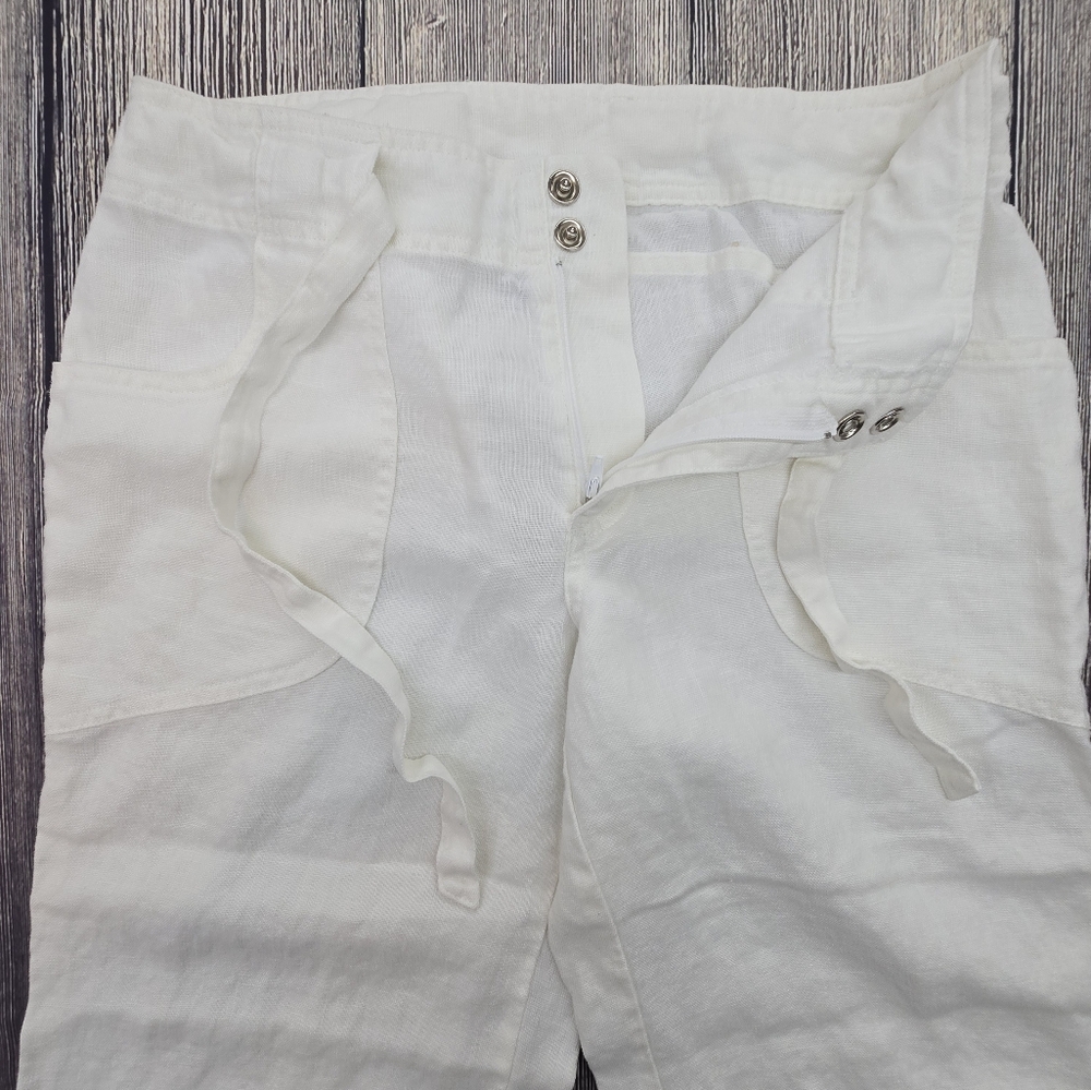 Athleta 100% Linen White Pants - Picture 3 of 9